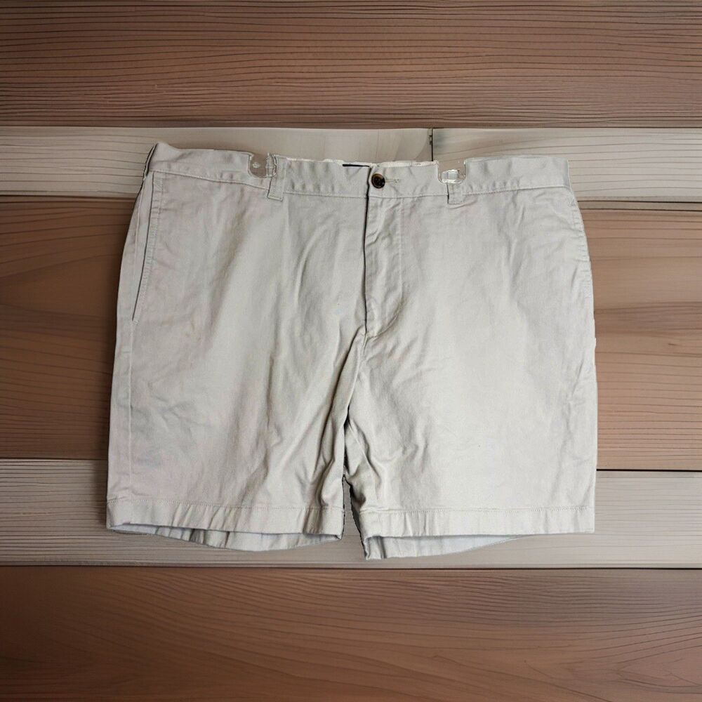 J.Crew Mens Beige 38 Solid Chino Shorts 7”Inseam Flat Front Twill Zip Pockets